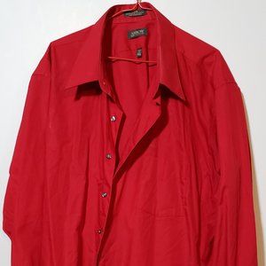 Arrow XXL 34/35 18.5 Long Sleeve Red Dress Shirt
